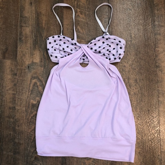 Lululemon Purple Polka Dot Cut Out Top - Picture 8 of 12